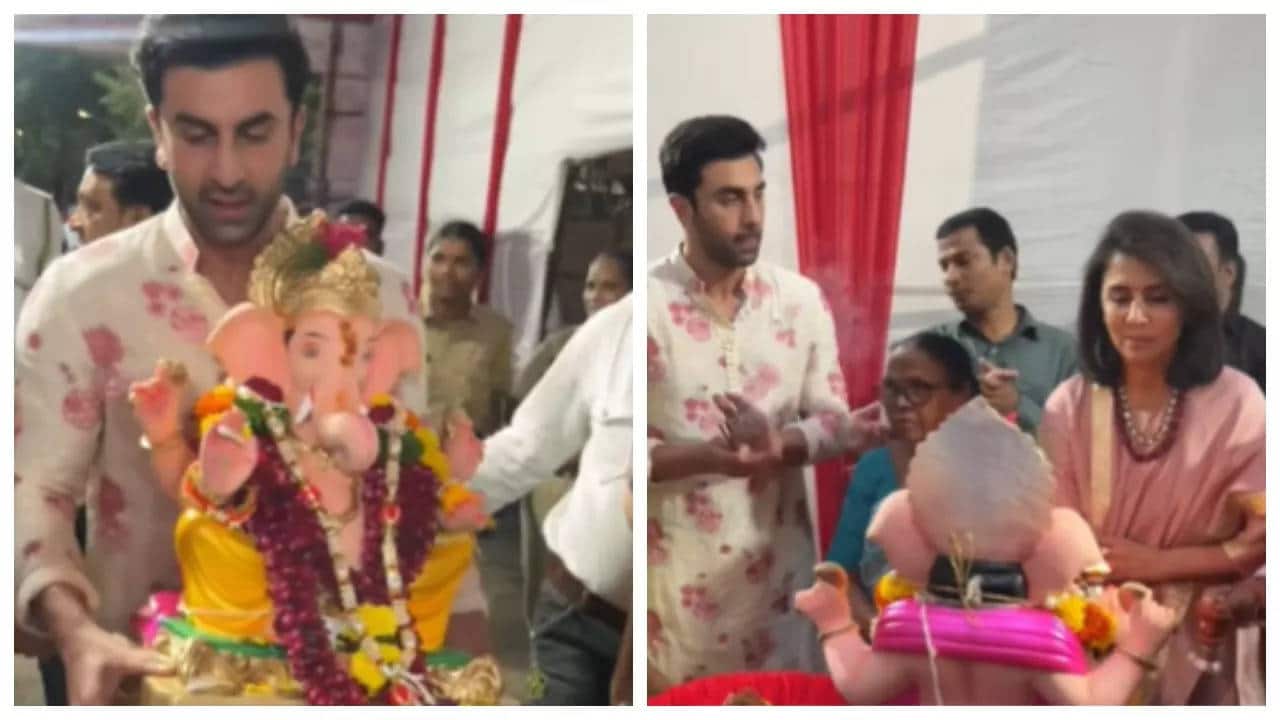 Ranbir Kapoor and Neetu Kapoor Bid Emotional Farewell to Lord Ganesha During Ganpati Visarjan - Watch the Heartwarming Ceremony! | - Times of India