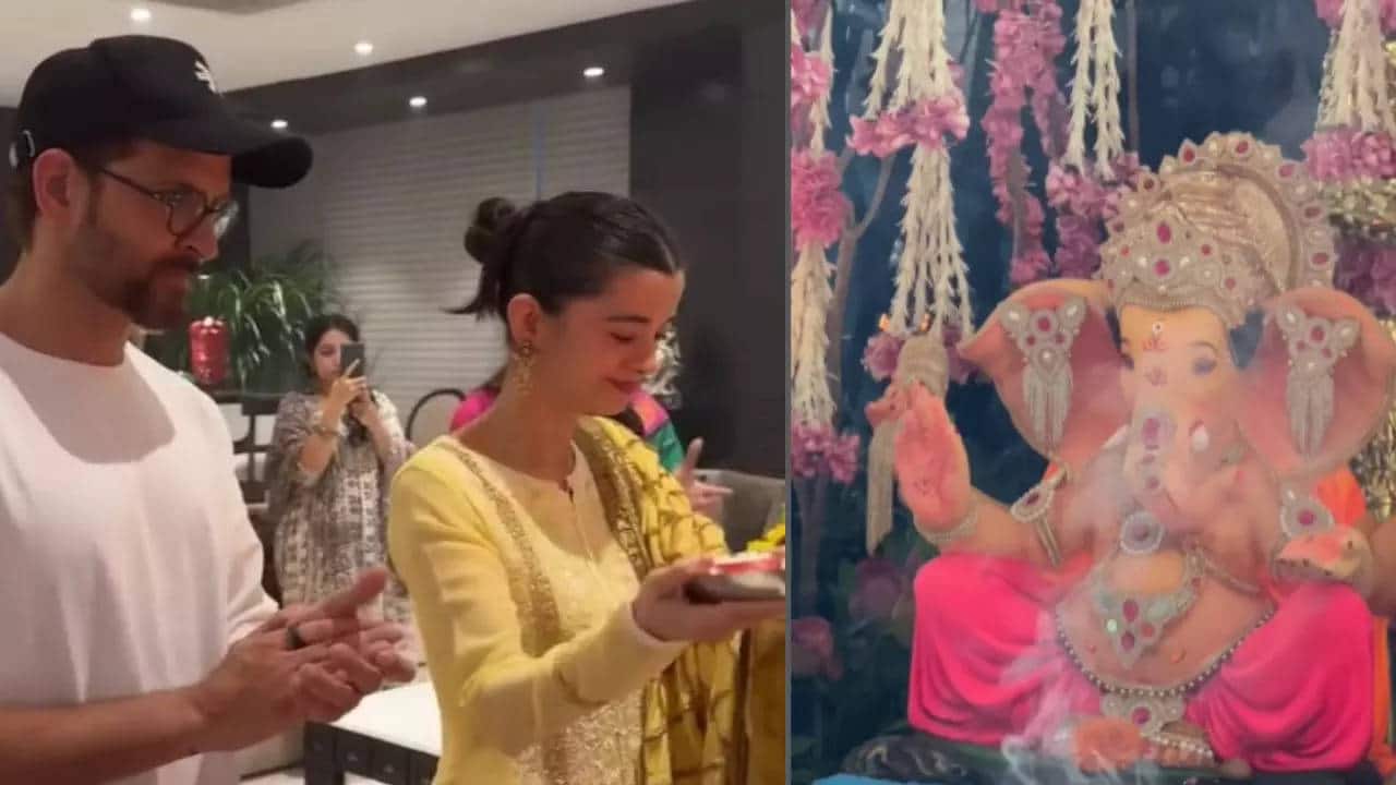 Hrithik Roshan and Saba Azad Celebrate Ganpati Visarjan with Heartwarming Aarti | - Times of India