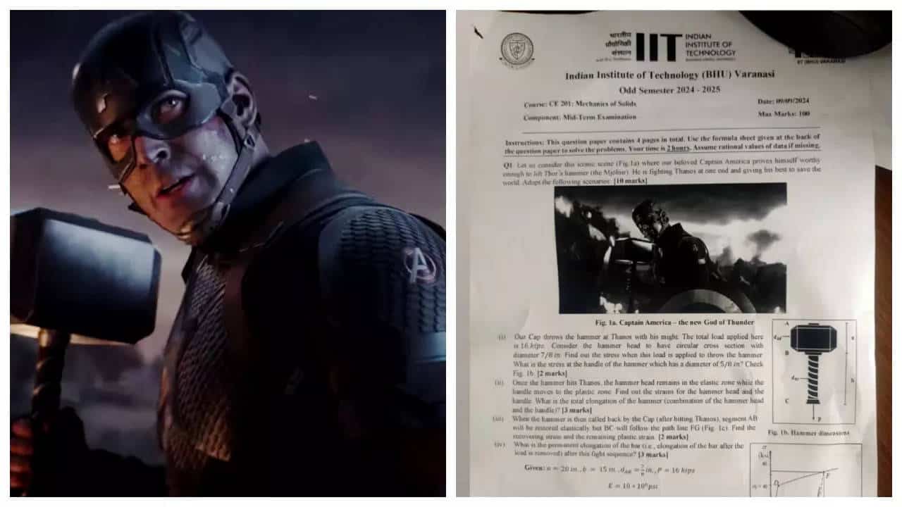 Chris Evans' EPIC Captain America vs Thanos fight scene in 'Avengers: Endgame' appears on IIT Varanasi exam paper | - Times of India