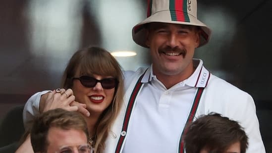 Singer-songwriter Taylor Swift and Travis Kelce of the Kansas City Chiefs attend the Men's Singles Final match between Taylor Fritz of the United States and Jannik Sinner of Italy on Day Fourteen of the 2024 US Open at USTA Billie Jean King National Tennis Center on September 08, 2024 in the Flushing neighbourhood of the Queens borough of New York City. (Getty Images via AFP)