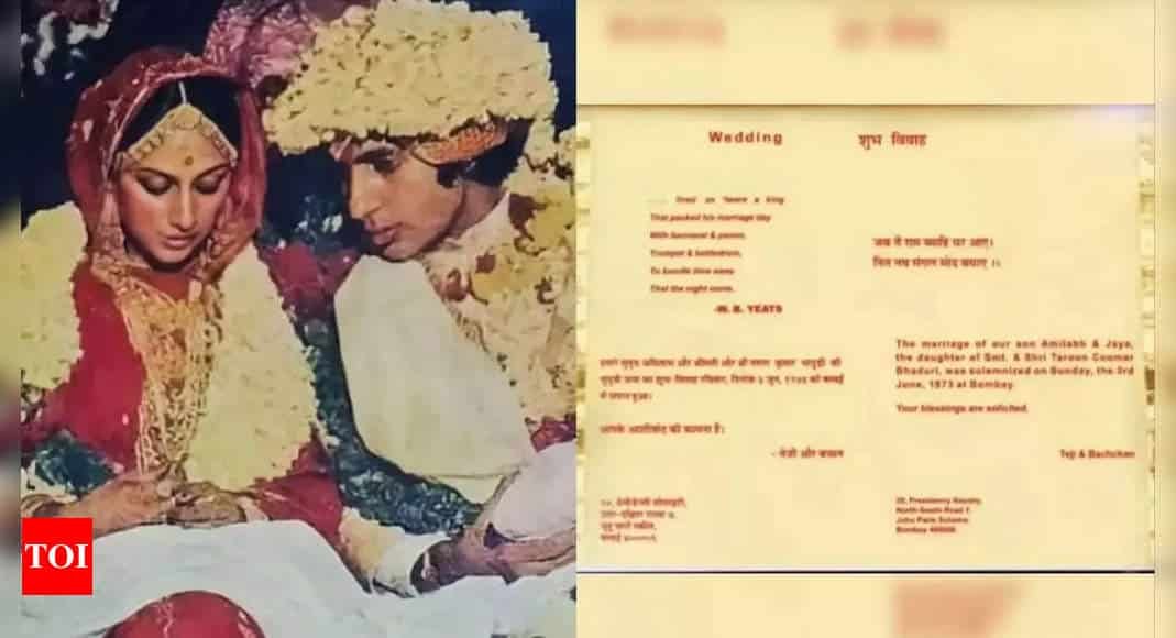 Amitabh Bachchan and Jaya Bachchan's wedding card and PICS go viral after Aamir Khan's shows it on 'Kaun Banega Crorepati' | Hindi Movie News - Times of India