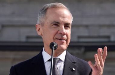 Prime Minister Mark Carney following a swearing in ceremony at Rideau Hall in Ottawa on Friday, March 14, 2025. (Adrian Wyld /The Canadian Press via AP)