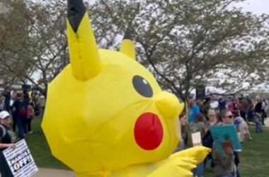 Pikachu joins resistance! Spotted at US ‘Hands Off’ protest after Turkey, netizens say, ‘against all dictators’ | Watch | Today News 16 Pikachu joins resistance! Spotted at US ‘Hands Off’ protest after Turkey, netizens say, ‘against all dictators’ | Watch | Today News
