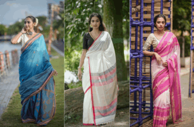 Fall in Love with These Kolkata Cotton Saree Styling Ideas for Autumn 12 Kolkata Cotton Saree Styling Ideas for Autumn