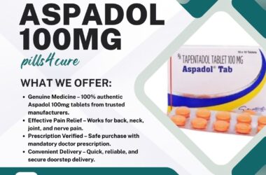 Buy Genuine Aspadol 100mg for Everyday Pain Relief 3 Aspadol 100mg tablets for effective pain relief available at Pills4cure – genuine Tapentadol medicine for back, neck, joint, and nerve pain.
